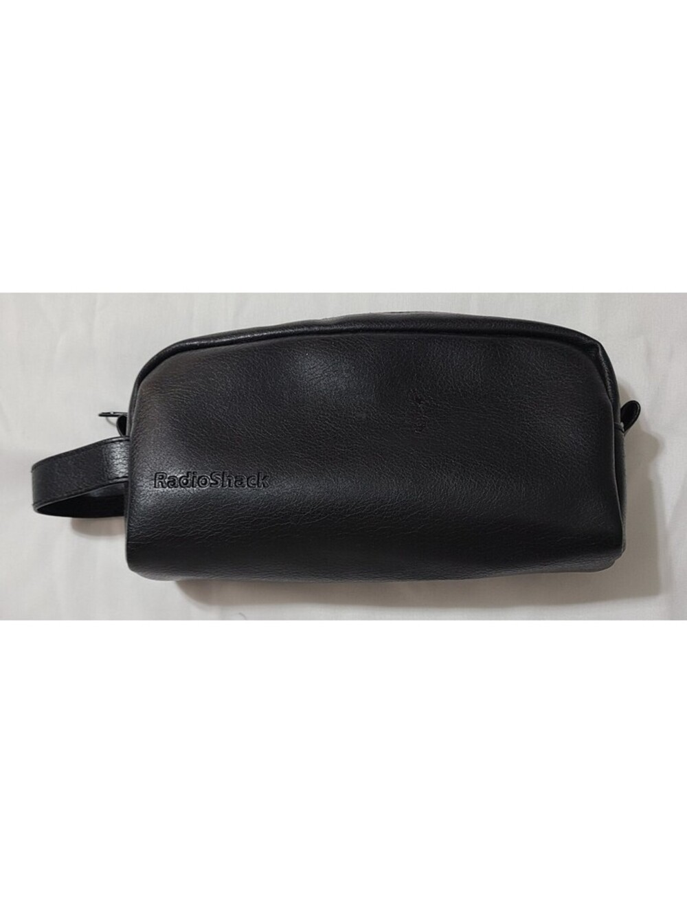 Vtg Radio Shack Toiletry Bag Mens Sz M Black Zippered Accessory Travel Pouch GUC